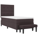vidaXL Lit à ressorts avec matelas Marron foncé 90 x 190 cm tissu