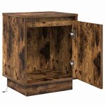 vidaXL Cabinet de chevet avec 2 Pièces Chêne fumé 39 x 34.5 x 50 cm