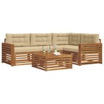 vidaXL Ensemble de canapés d'extérieur 5 Pièces Naturel et Beige