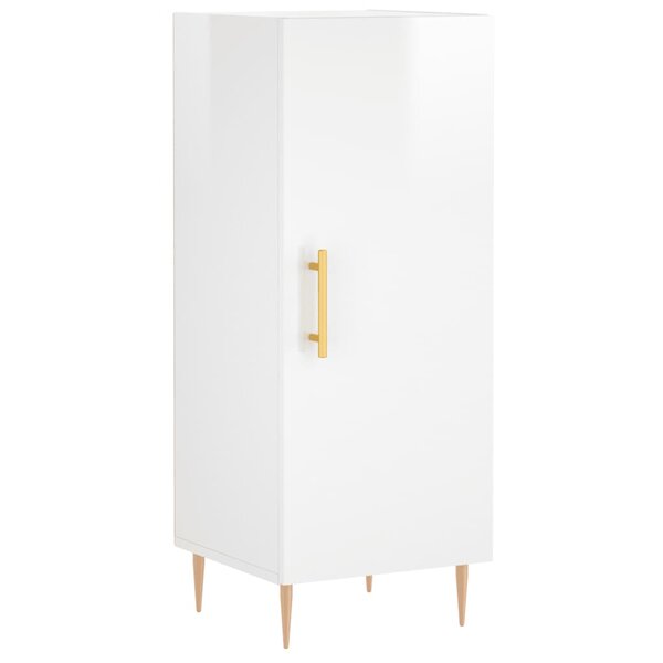 vidaXL Buffet Blanc brillant 34 5x34x90 cm Bois d'ingénierie