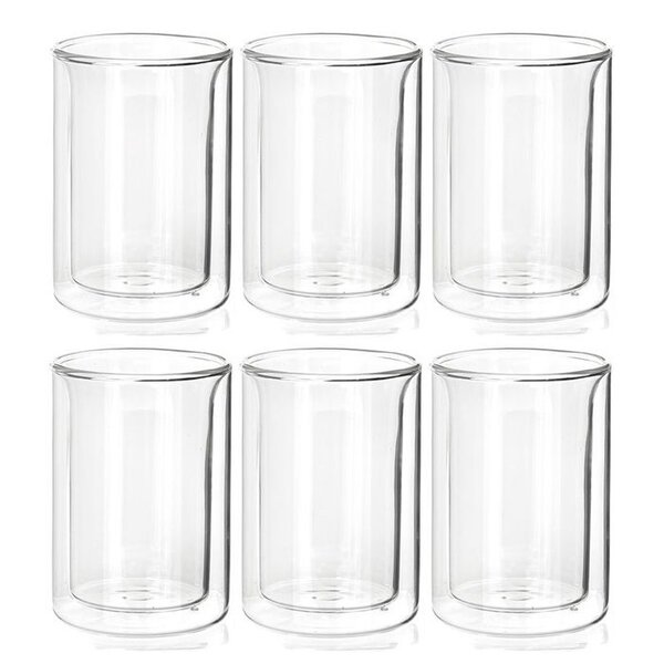 6 tasses de thé en verre à double paroi 175 ml