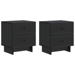 vidaXL Cabinet de chevet 2 pc Noir 43 x 34 5 x 47 5 cm