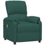 vidaXL Fauteuil de massage Vert foncé Tissu