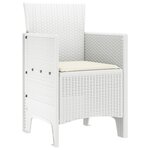 vidaXL Chaises de jardin avec coussins 4 Pièces Blanc Poly Rattan