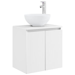 vidaXL Vanité de lavabo mural Blanc 49 5 x 41 x 64 5 cm