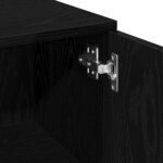Armoire de salle de bain vidaXL Noir Chêne 30x30x179 cm en bois d'ingénierie