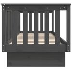 vidaXL Lit de jour sans matelas gris 90x190 cm bois de pin massif