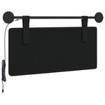 vidaXL Tête de lit suspendue Avec lumière LED Noir Tissu