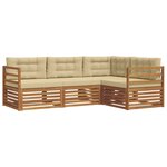 vidaXL Ensemble de canapés d'extérieur 4 Pièces Naturel et Beige