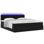VidaXL Cadre de lit ottoman avec matelas noir 160x200 cm velours