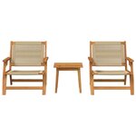 vidaXL Chaises de jardin avec table 3 Pièces Beige 45 x 45 x 40 cm