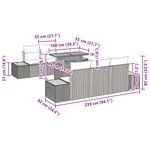 vidaXL Ensemble de salle à manger pour jardin 7 Pièces Noir et Marron