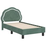 vidaXL Cadre de lit pour tout-petit avec tête de lit Vert Mer