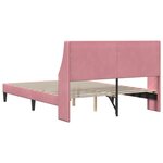 vidaXL Cadre de lit avec tête de lit Rose 160 x 200 cm Velours
