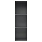 vidaXL Bibliothèque/Meuble TV Gris brillant Bois d’ingénierie