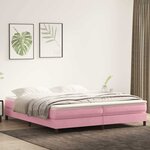vidaXL Sommier à lattes de lit avec matelas rose 180x220 cm velours