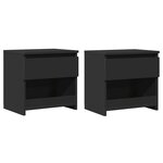 vidaXL Tables de chevet 2 Pièces Noir 40x30x39 cm Aggloméré