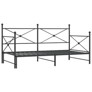 vidaXL Lit de jour et lit gigogne sans matelas noir 100x190 cm acier