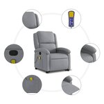 vidaXL Fauteuil de massage inclinable Gris clair Tissu