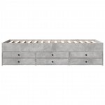 vidaXL Lit de jour avec tiroirs sans matelas gris béton 100x200 cm