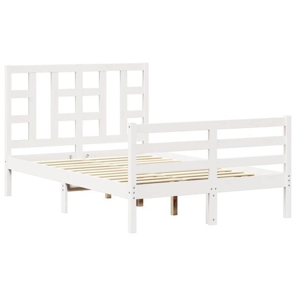 vidaXL Cadre de lit sans matelas blanc bois de pin massif