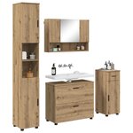 vidaXL Ensemble de mobilier de salle de bain 4 Pièces Chêne artisanal