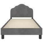 vidaXL Cadre de lit pour enfants avec tête de lit Gris foncé