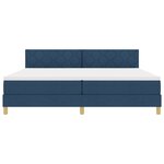vidaXL Lit à ressorts avec matelas et LED bleu 200x200 cm tissu