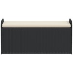 vidaXL Banc de rangement avec coussin noir 115x51x52 cm résine tressée