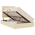 vidaXL Lit de rangement LED avec matelas Crème 120 x 200 cm Tissu