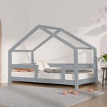 Lit cabane enfant LUCKY 90 x 200 gris