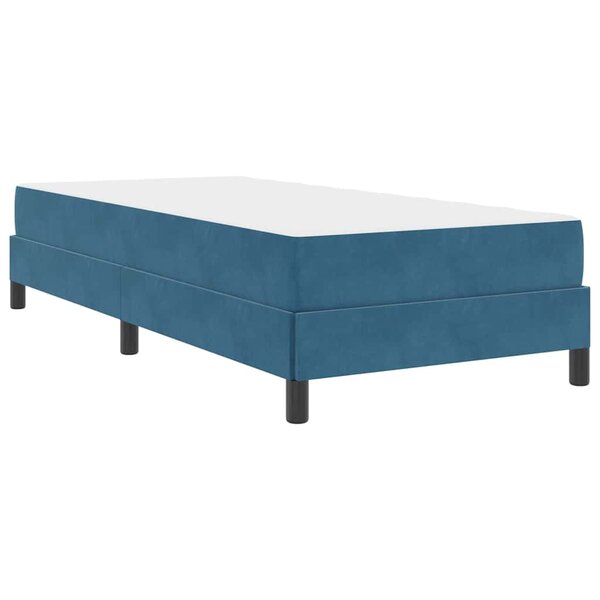 vidaXL Lit boxspring avec matelas Bleu foncé 80 x 220 cm Velours
