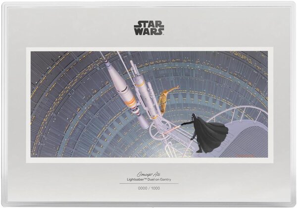 Pièce de monnaie en Argent 2 Dollars g 31.1 (1 oz) Millésime 2026 Star Wars Concept Art DUEL ON GANTRY LIGHTSABER