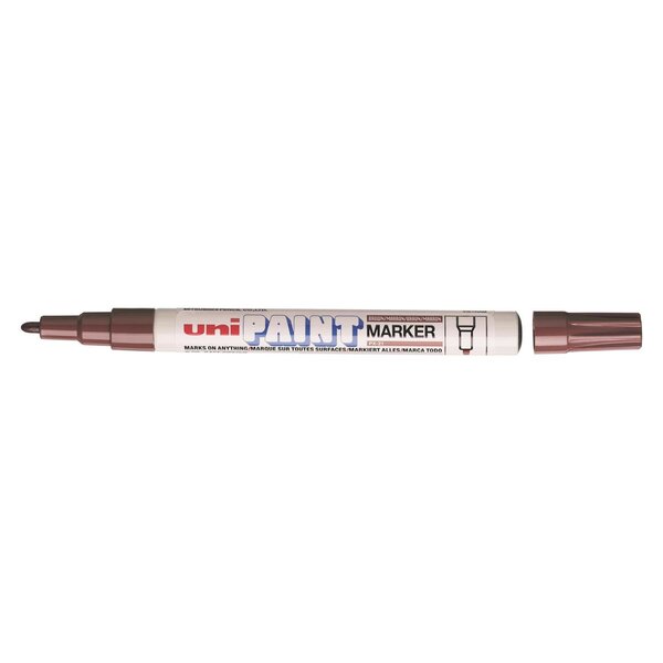 Marqueur PAINT Marker PX21 pointe conique fine 0,8 - 1,2mm Marron x 12 UNI-BALL