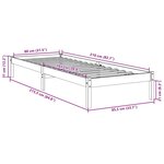 vidaXL Cadre de lit extra long sans matelas 80x210 cm bois massif pin