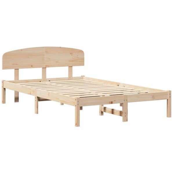 vidaXL Cadre de lit Marron 140 x 190 cm Bois de pin massif