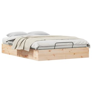 vidaXL Cadre de lit ottoman avec rangement Naturel 140 x 200 cm