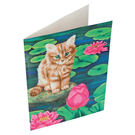 Kit carte broderie diamant 21x29cm chaton