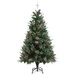 vidaXL Sapin de Noël avec pommes de pin Vert 150 cm PVC et PE