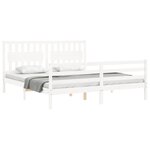 vidaXL Cadre de lit sans matelas blanc bois massif