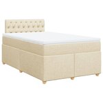 vidaXL Sommier à lattes de lit avec matelas crème 120x190 cm tissu
