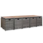 vidaXL Ensemble à manger d'extérieur 15 Pièces coussins rotin Anthracite