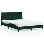 vidaXL Cadre de lit avec LED sans matelas Hanko vert foncé 120x200cm velours