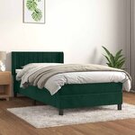 vidaXL Sommier à lattes de lit avec matelas Vert foncé 100x200 cm