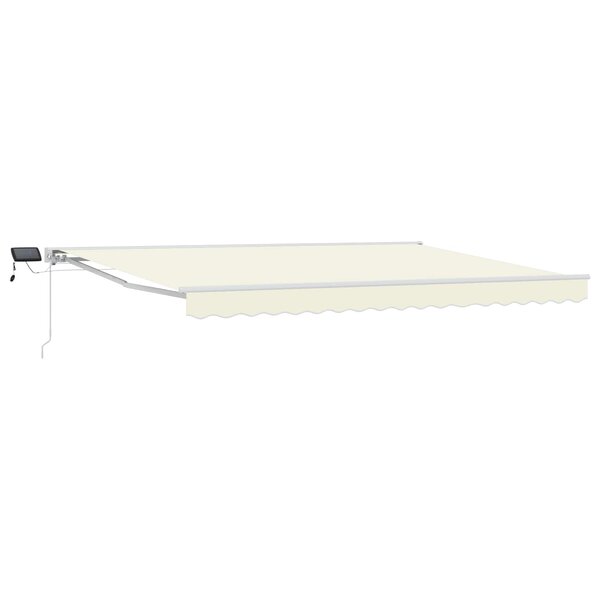 vidaXL Cadre de store manuel avec LEDs Crème et Blanc 4 × 3 m