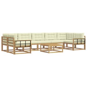 vidaXL Ensemble de canapés d'extérieur 6 Pièces Blanc et crème