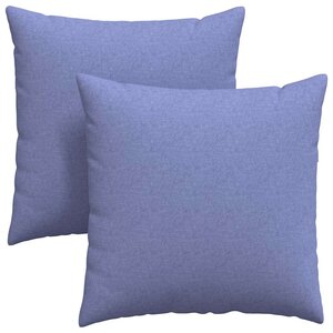 vidaXL Coussins de canapé 2 pc tissu Bleu denim 80 x 80 cm