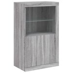 vidaXL Buffet avec lumières LED sonoma gris 181 5x37x100 cm