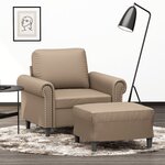 vidaXL Fauteuil avec repose-pied Cappuccino 60 cm Similicuir