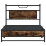 vidaXL Cadre de lit sans matelas chêne fumé 107x203 cm bois ingénierie